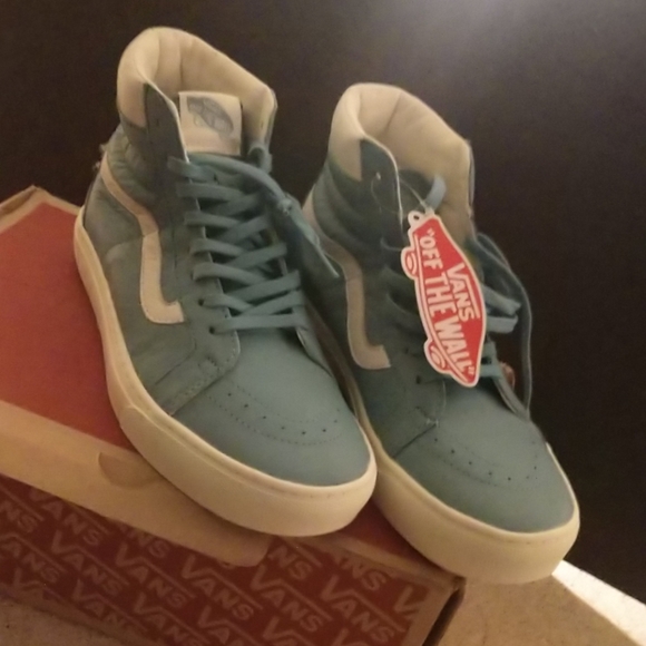 Vans Shoes - * New * Aqua Teal Leather Vans Size 8
